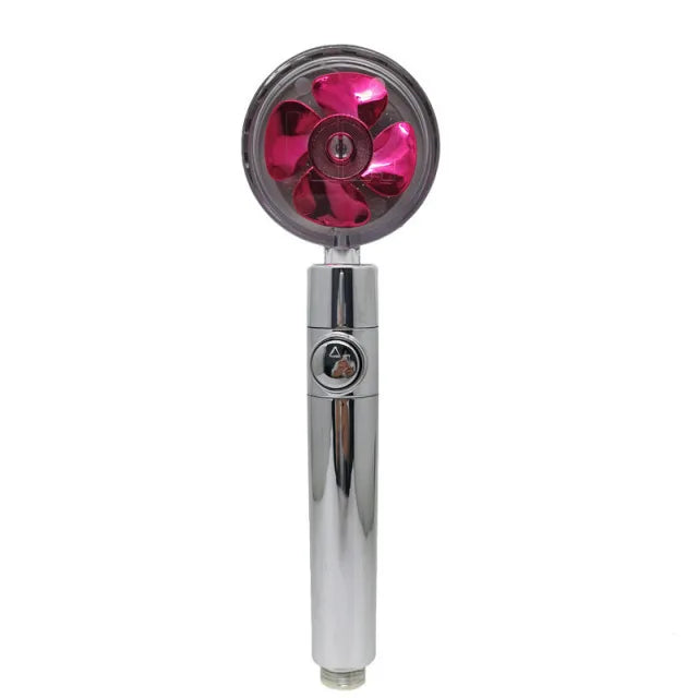 Shower Head 360 Degree Rotation Water Saving Flow Turbofan
