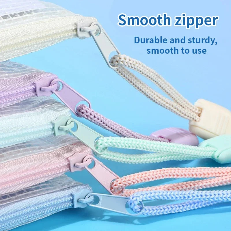 Zipper Mesh Bags A4/A5 Plastic Zipper Bags For Organizing Zipper Bag