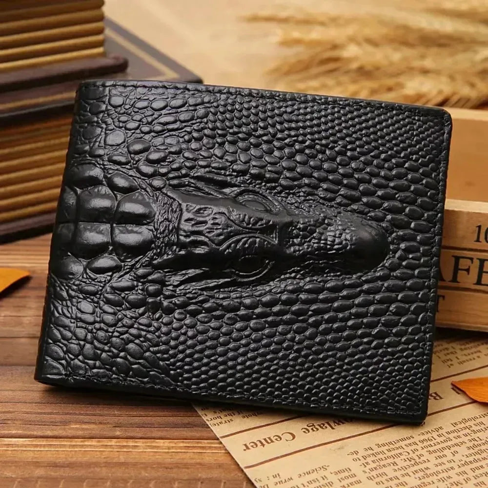 Retro Wallet PU Leather Crocodile Pattern