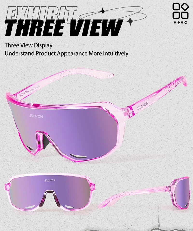 SCVCN New Outdoor Cycling Glasses Bike Sunglasses Men UV400