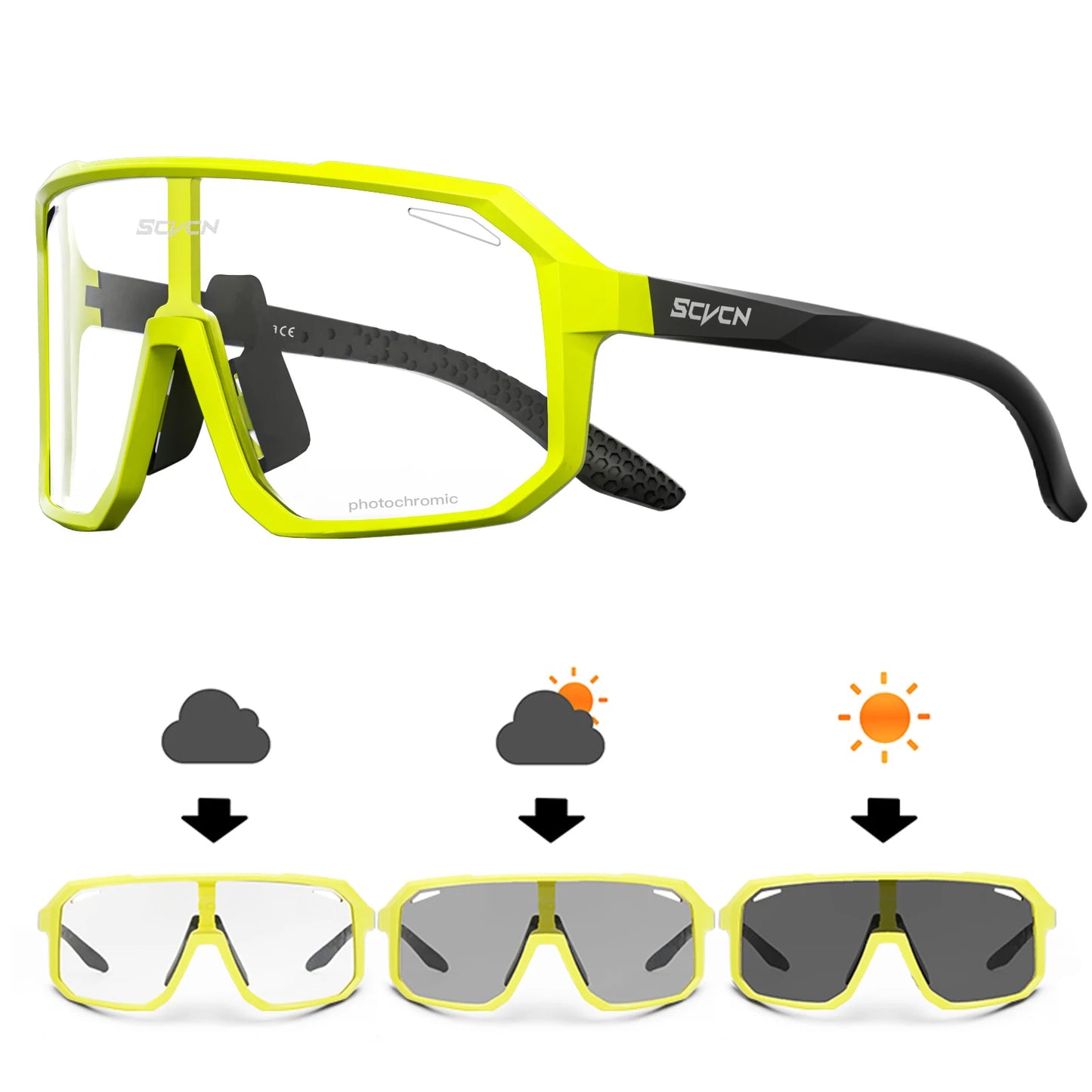 SCVCN New Outdoor Cycling Glasses Bike Sunglasses Men UV400
