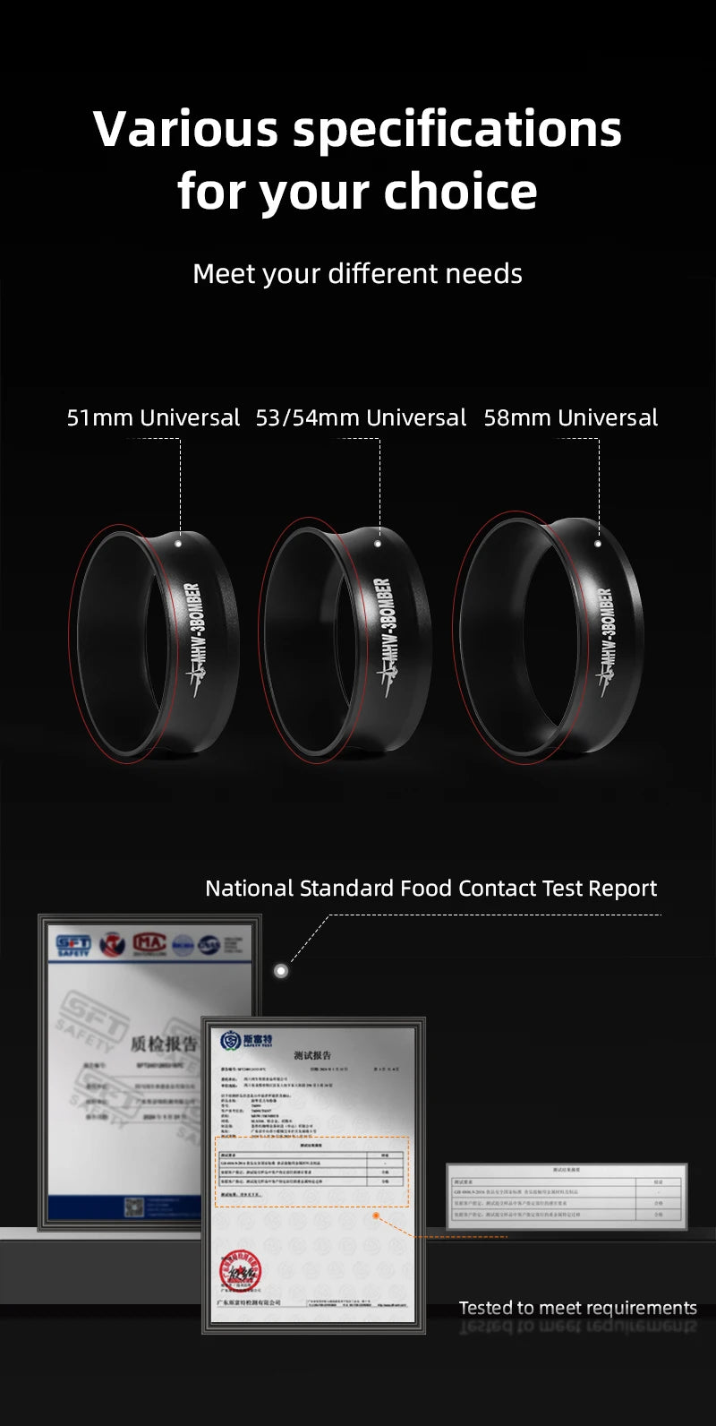 MHW-3BOMBER 58MM Magnetic Dosing Funnel with 10 Magnets Espresso Dosing Ring