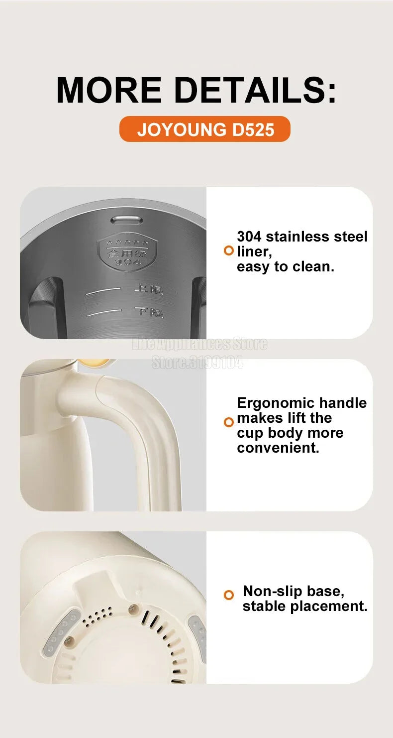 Mini Soymilk Maker 600ML Multifunction Food Blender Mixer