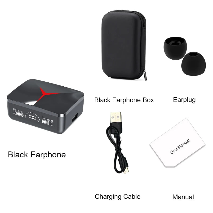 Original TWS M90 Wireless Headphones Sliding Cover Gaming Earphone Bluetooth 5.3