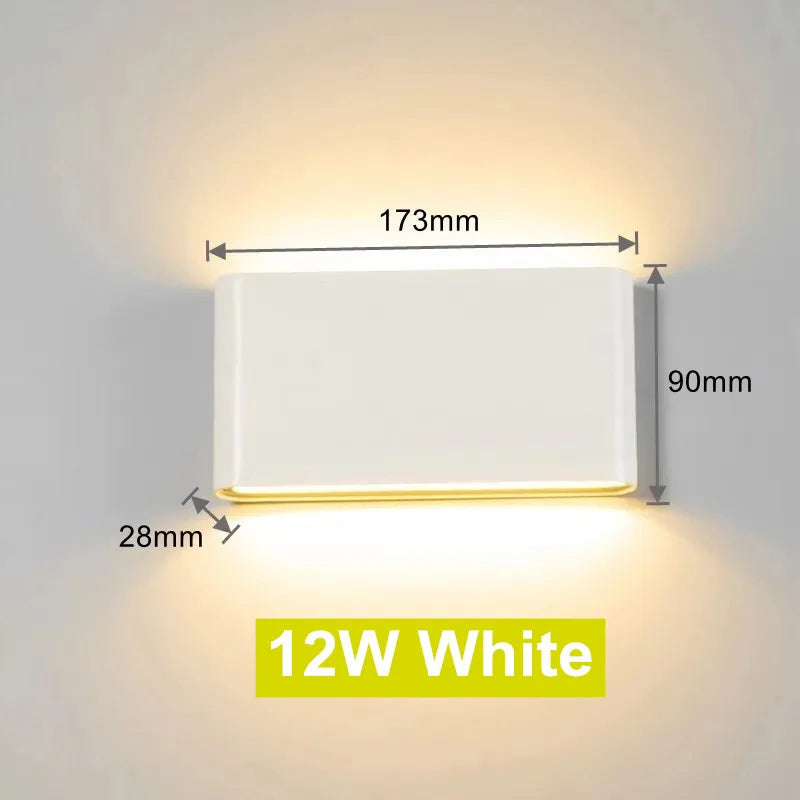 6W 12W LED Wall Lamp Outdoor Waterproof Garden Lighting Aluminum