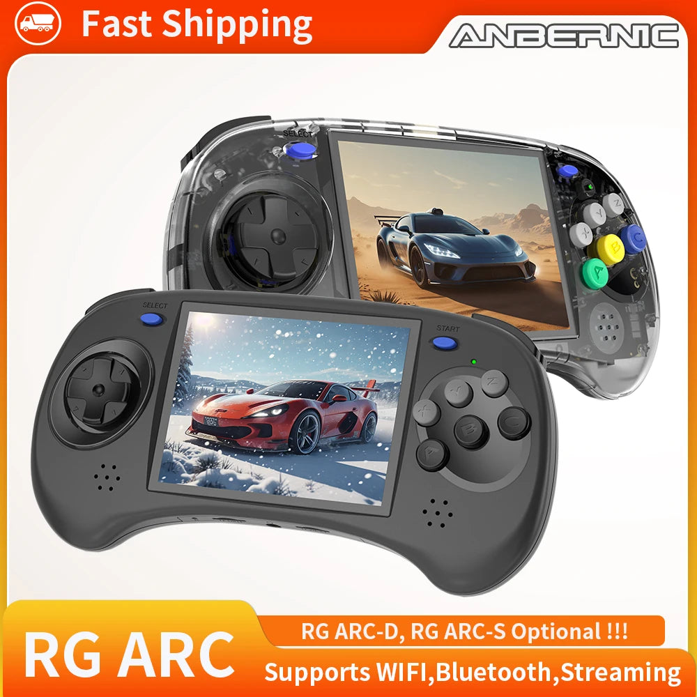 ANBERNIC RG ARC-D RGARC-S Handheld Game Console Six Button Design 4" IPS 4000 Games Support WIFI Online Pairing,Bluetooth Handle