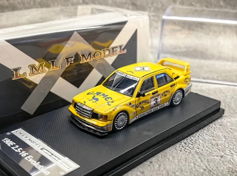 LMLF Diecast 1:64 Scale 190E EVO2.5 Alloy Car Model Camel Cup Painting Simulation Collection Souvenir Decoration Gift Display