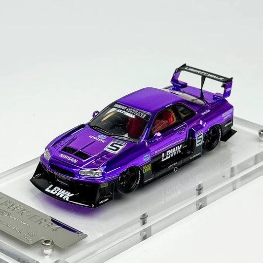 1/64 Skyline Gtr Er34 LBWK Purple Diecast