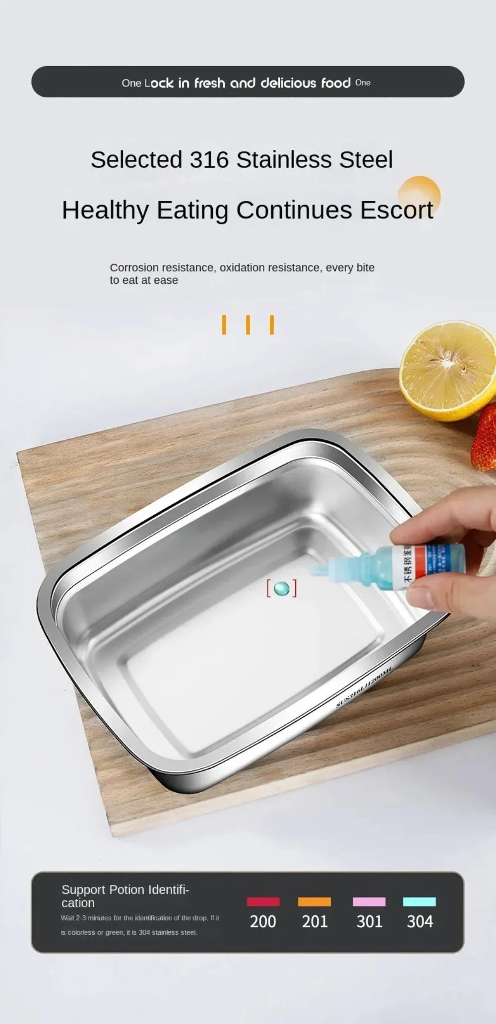 Stainless Steel Camping Lunch Box Sealed Leak-proof Bento Box Microwave Suitable Large Capacity Refrigerator Freezer Storage Box