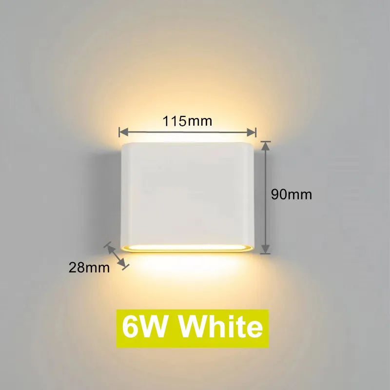 6W 12W LED Wall Lamp Outdoor Waterproof Garden Lighting Aluminum