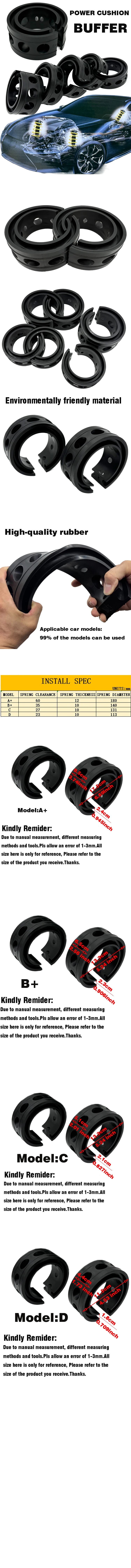 2pc New style buffers auto power cushion universal rubber shock buffer Black Spring Shock Absorber Gel