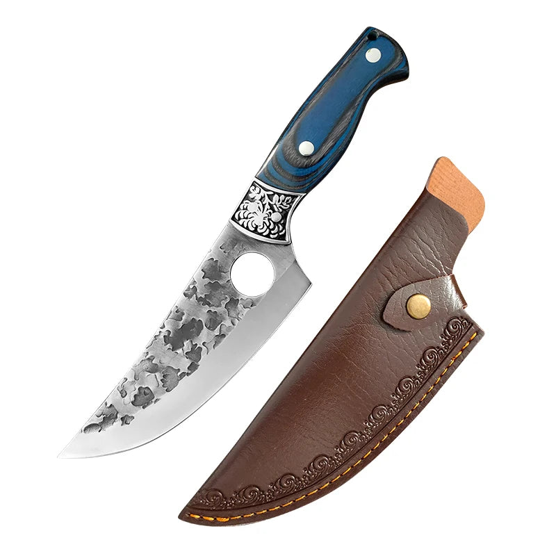 Hand-Forged Boning Knife Professional Butchers' Knife Wood Handle Cleaver Meat Kitchen Knife Chef Slicing Fruit Utility Knife