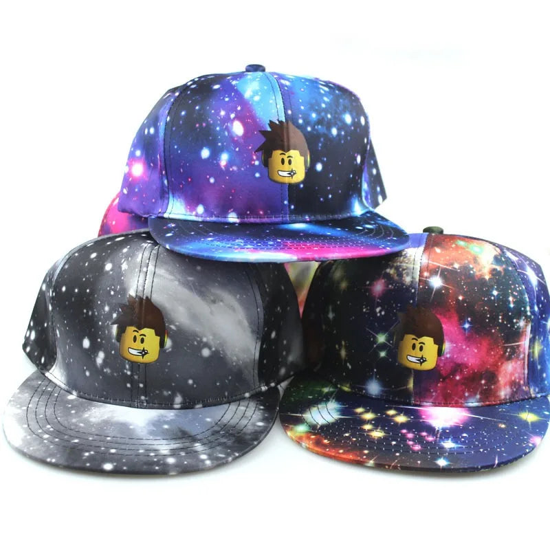 New Game Roblox Creative Cartoon Baseball Adjustable Flat Brim Cap Cartoon Peripheral Unisex Fashion Sports Cap Birthday Gifts