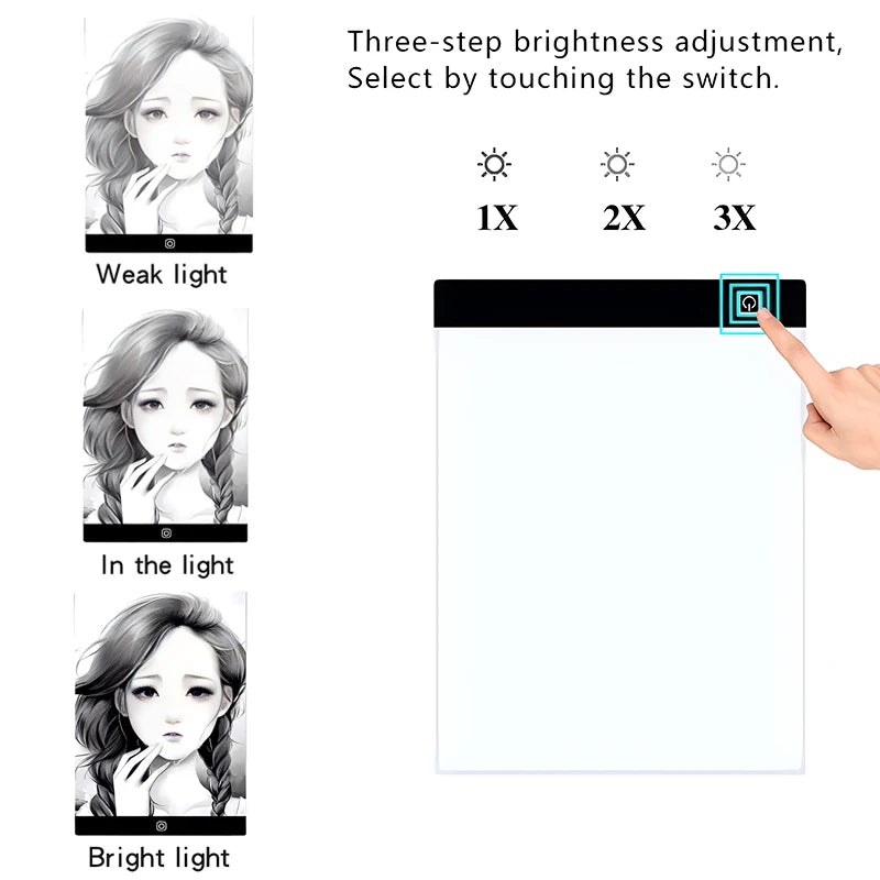 Led Drawing Copy Pad Table Animation Painting Educational Toys 3 Level Dimmable Board Gift Adjustable Light Notepad For Children