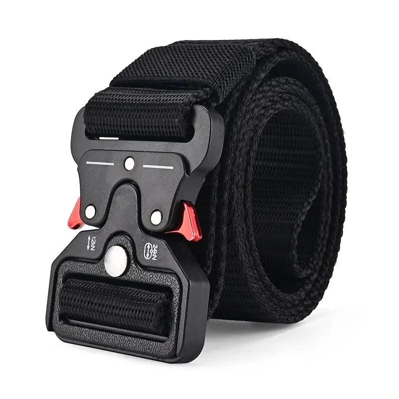Tactical Belt Men's Outdoor Multi-Function Belt Premium Canvas/Nylon Hybrid Waistband for Hiking Travel
