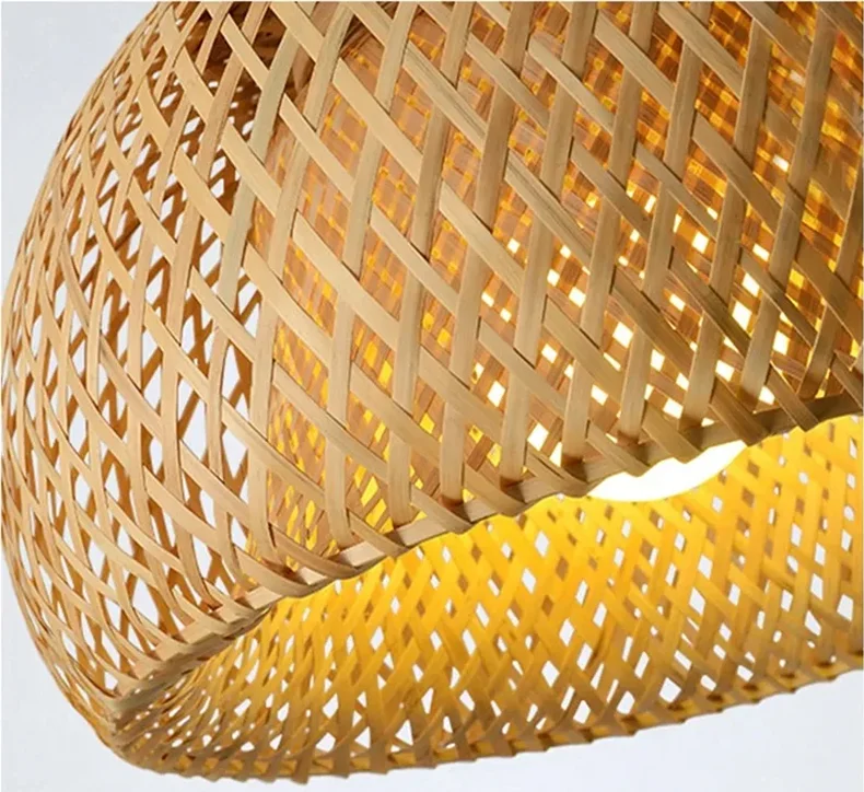 Bamboo Lantern 30cm Pendant Lamp Natural Rattan Wicker E27 LED Chandeliers