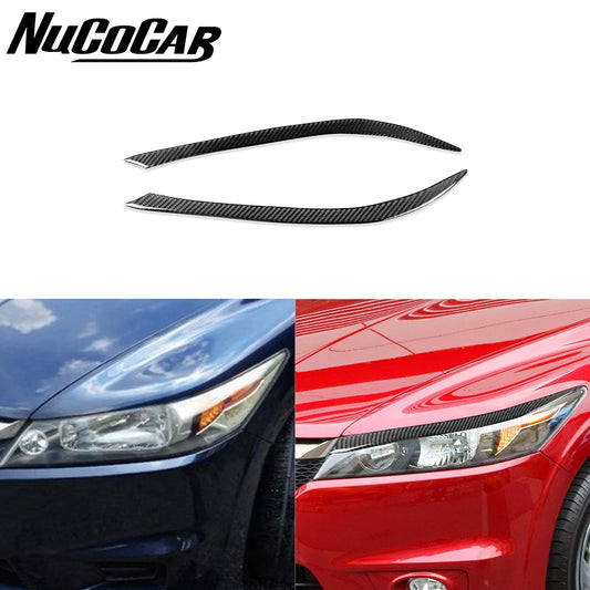 For Honda Stream 2006-2008 Carbon Fiber Headlight Eyebrow Eye Lid Trim Panel strip Car Exterior Accessories Decorative Stickers