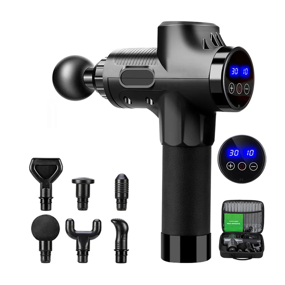 Massage Gun Electric Percussion Pistol Massager Body Neck Back Deep Tissue Muscle Relaxation Pain Relief Fitness