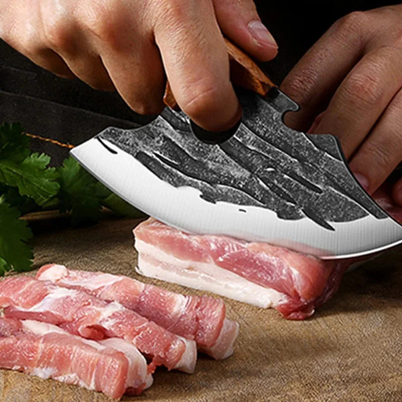 Hand Forged Kitchen Knives Stainless Steel Butcher Meat Cleaver Sharp Boning Knife Cutting Knife Kitchen Fruit Slicing Knife