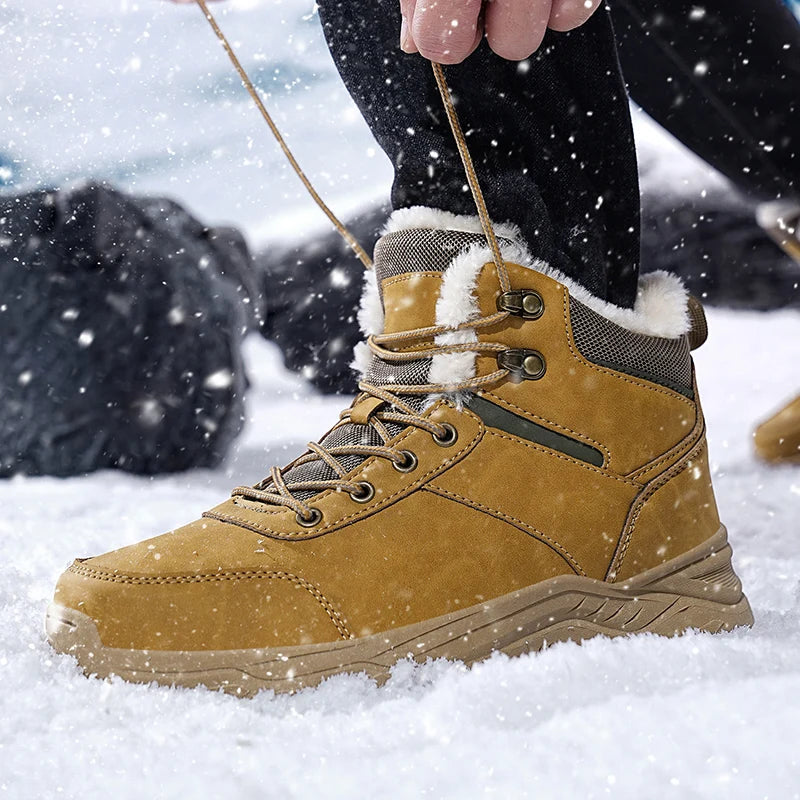 Snow boots men winter boots keep warm plush boots hiking boots men casual shoes men mountain snow boots