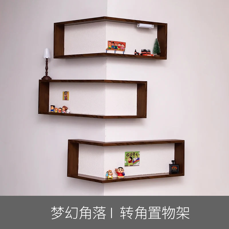 Corner corner shelf, high-end living room, bedroom wall storage rack, creative wall decoration painting