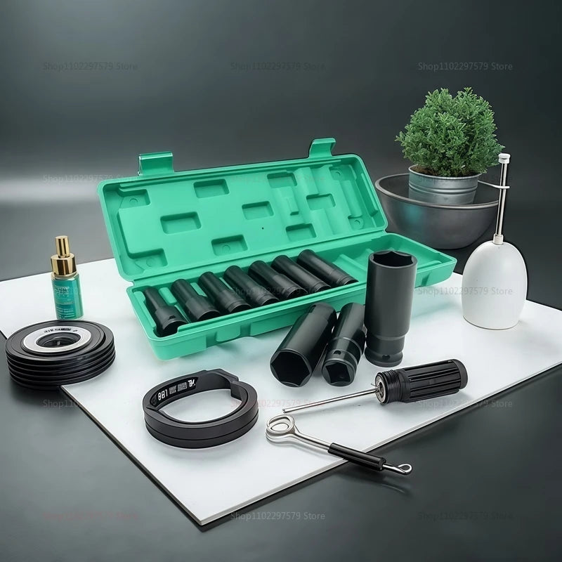 10-Piece Universal Impact Socket Wrench Set Deep Socket Kit Automotive Mechanical Repair