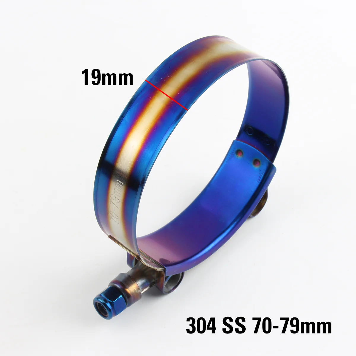 Stainless Steel Car Hose Clamp Kit 1.48" To 5.2" Universal T Bolt Style Adjustable Pipe Fix Clip 37mm To 130mm Hose Clamp Titanium Blue Style