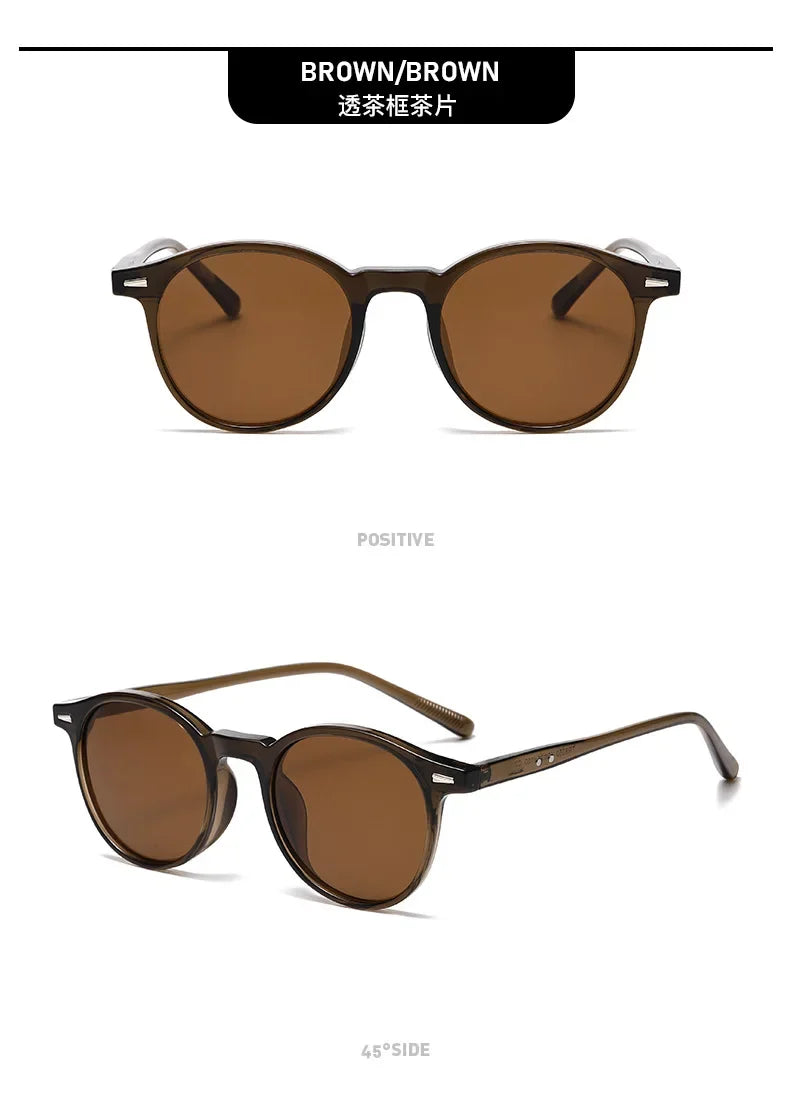 Unisex Casual Sunglasses Round Frame UV Resistant Polarized