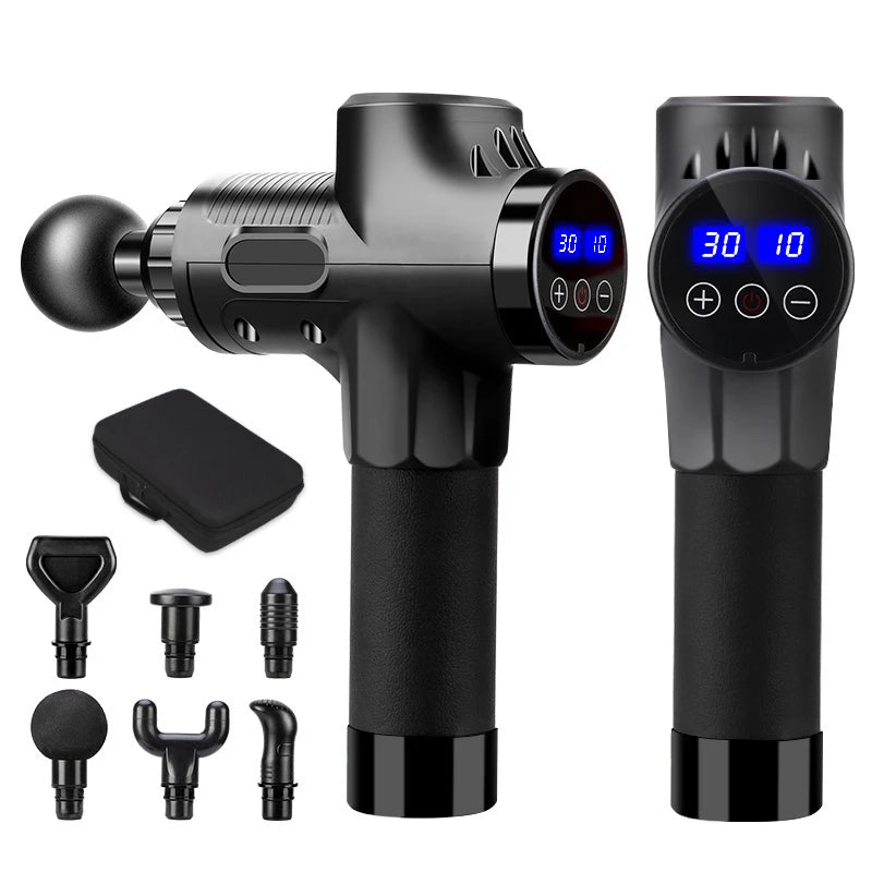 Massage Gun Electric Percussion Pistol Massager Body Neck Back Deep Tissue Muscle Relaxation Pain Relief Fitness