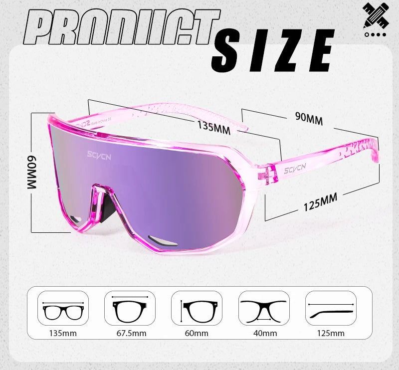 SCVCN New Outdoor Cycling Glasses Bike Sunglasses Men UV400