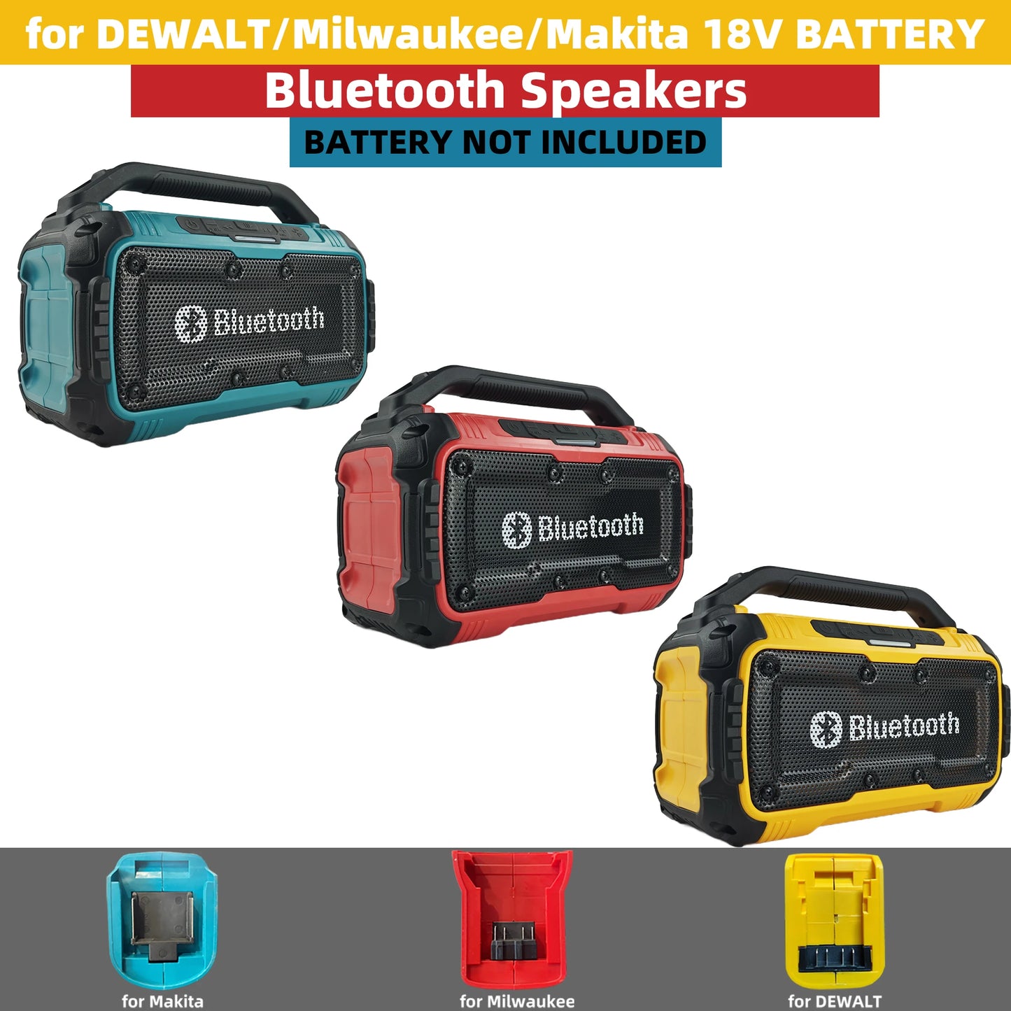 Portable Speaker Wireless Bluetooth-compatible Subwoofer Outdoor Construction Site Waterproof Loudspeaker Stereo Surround ﻿