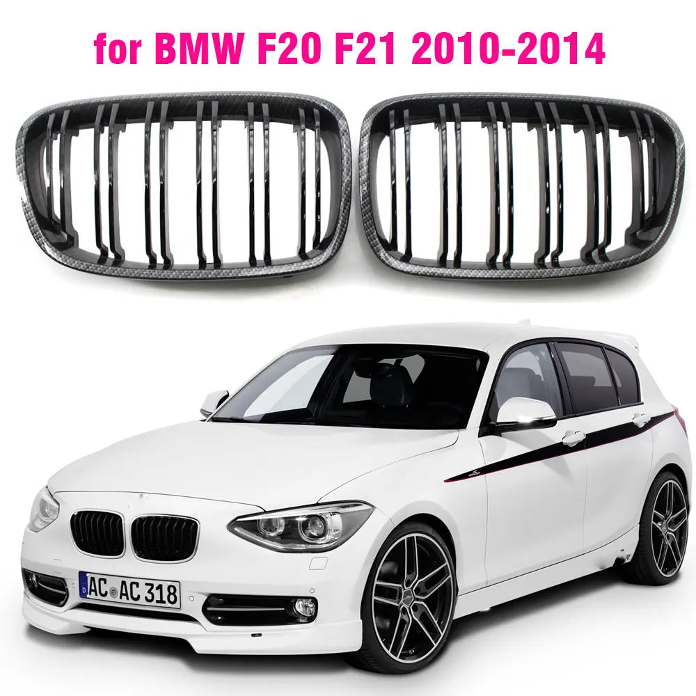 BMW Front Bumper Kidney Grille Hood Grills Carbon Fibber Colour 1-Series F20 F21 125i 118i 116I 125B 2010-2014
