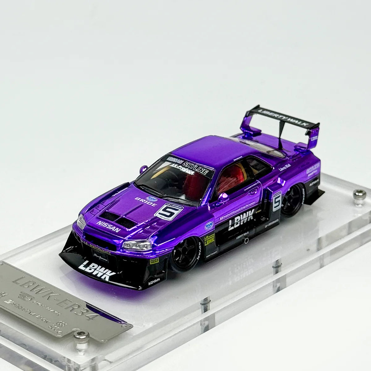 1/64 Skyline Gtr Er34 LBWK Purple Diecast