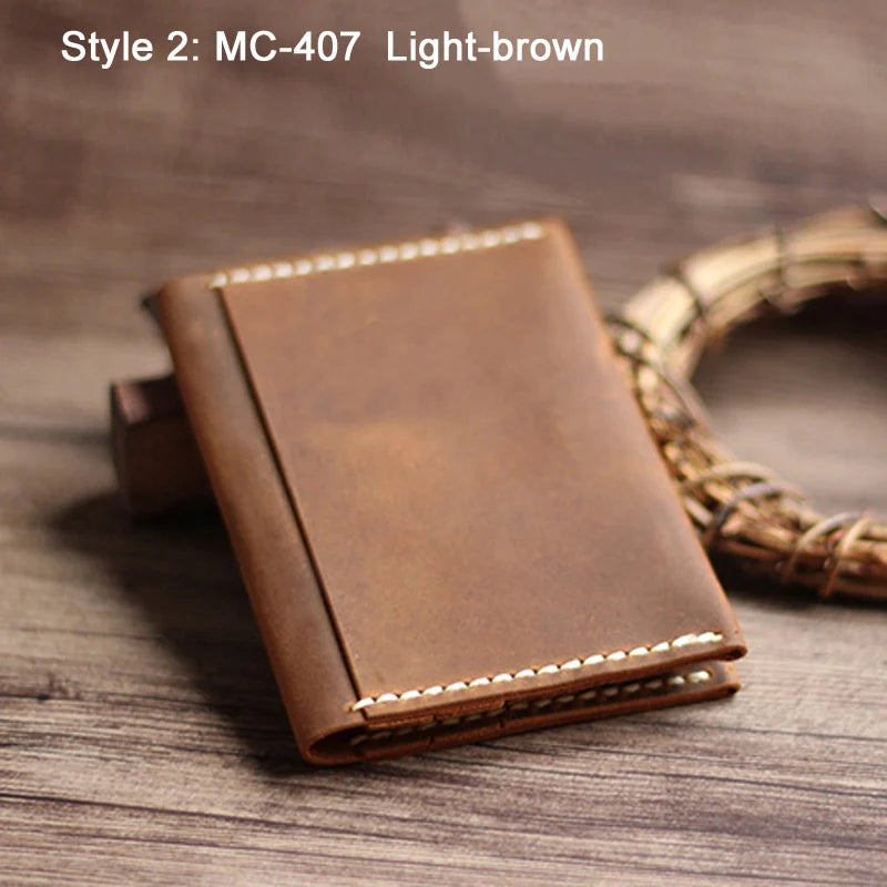 Luxury Handmade Genuine Leather Wallet Credit Card Holder Unisex