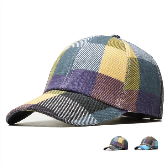Colored Grids Baseball Caps for Men Women Sun Outdoor Baseball Dad Hats