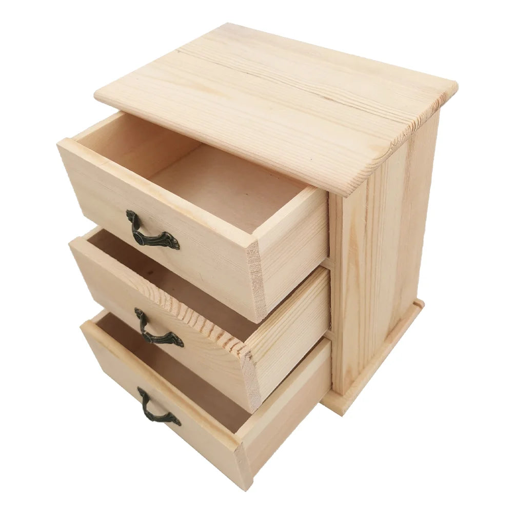 Wooden Desk organizer Office Supplies Storage Box With Drawers Three Tier Wood Stationery Holder For Small organizer Boxes