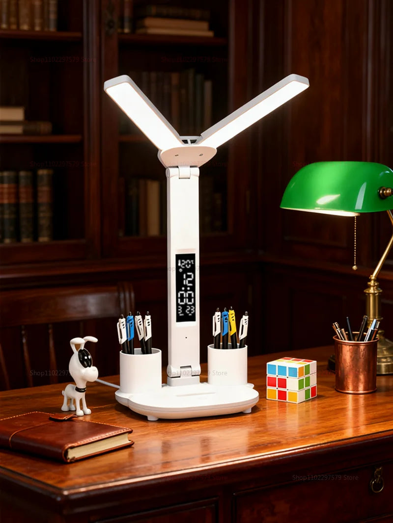 Best selling Desk lamp student special dormitory desk eye protection lamp homework writing lamp study lamp cute clock bedside lamp charging