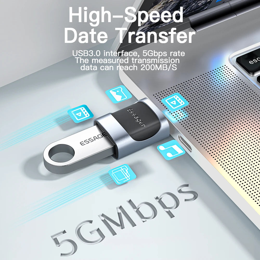 Essager USB 3.0 To Type C OTG Adapter USB A Type C Male To Micro Type C USB A Female Converter For Laptops