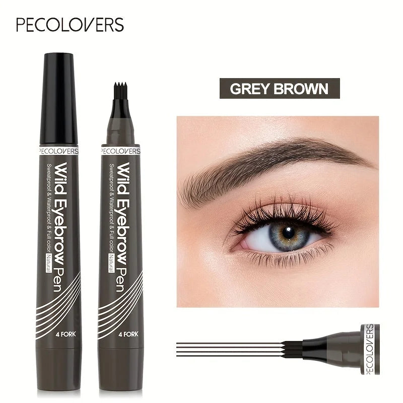 6 Colors 1pc Eyebrow Pen Waterproof 4 Split Tip Eyebrows Pen Eyebrow Tattoo Pen