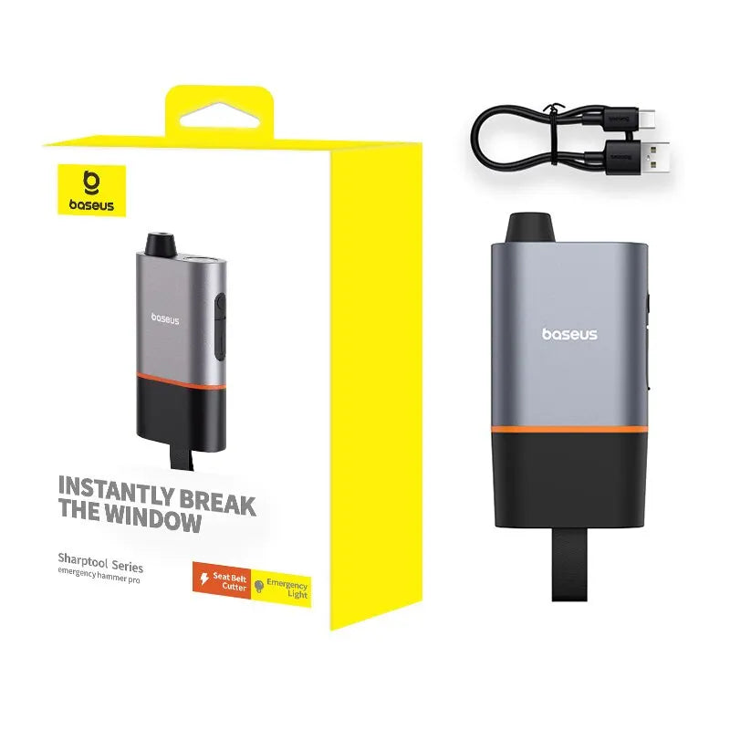 Car Emergency Safety Hammer 3 in 1 U-shaped Seat Belt Cutter Window Breaker Escape with Emergency Lamp Car Accessories