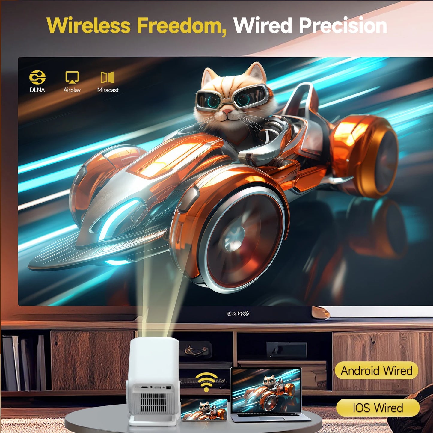 Magcubic Auto Focus 4K HD 1920*1080P 420ANSI Portable Projector Android