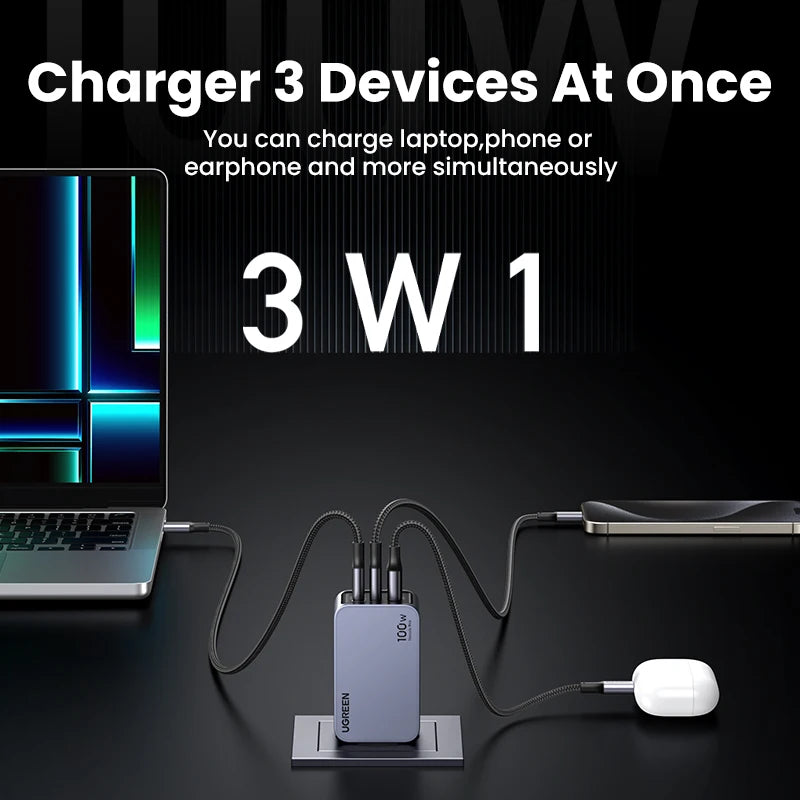UGREEN 100W GaN Charger USB C Charger QC4.0 3.0 Quick Charge