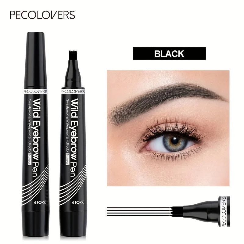 6 Colors 1pc Eyebrow Pen Waterproof 4 Split Tip Eyebrows Pen Eyebrow Tattoo Pen