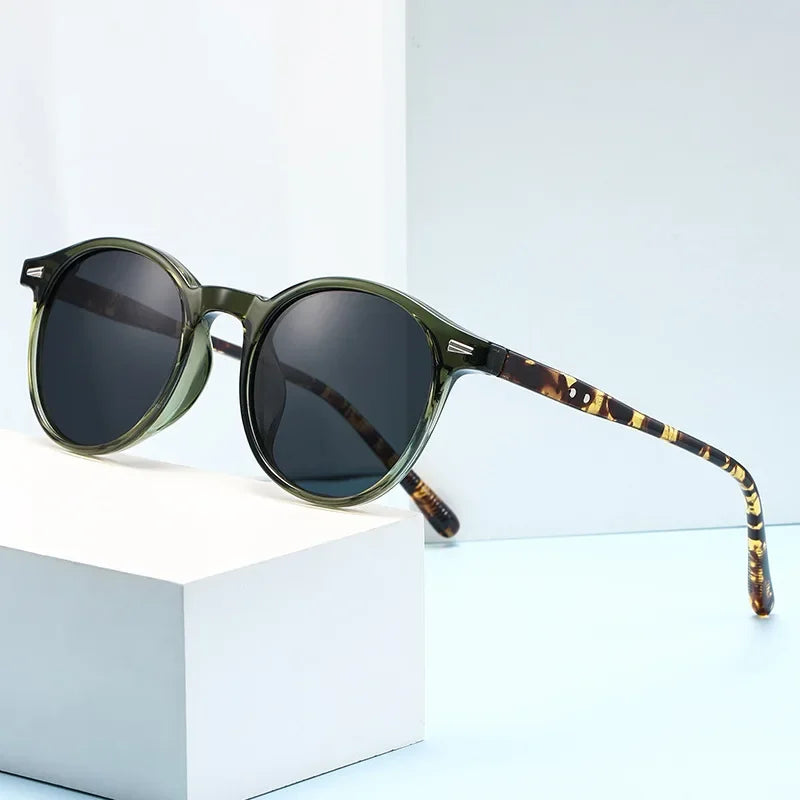 Unisex Casual Sunglasses Round Frame UV Resistant Polarized