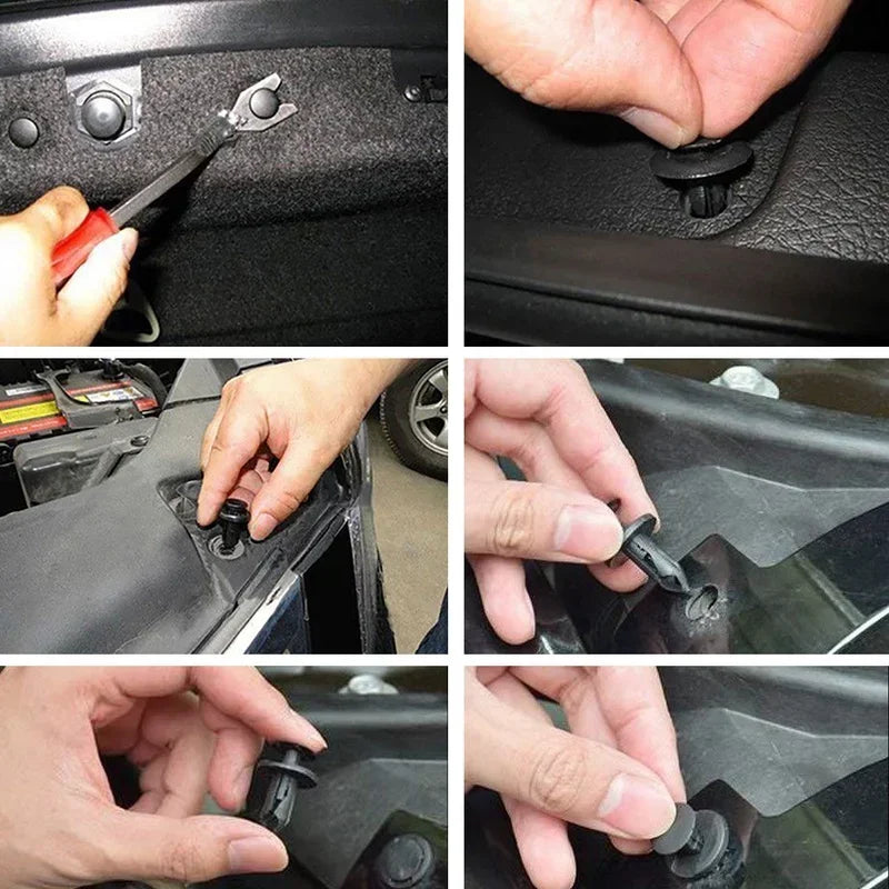 190 Pcs Car Retainer Clips 6 Sizes Auto Push Pin Rivets Clip Fasteners Push Retainer Set Car Interior Bumper Clips