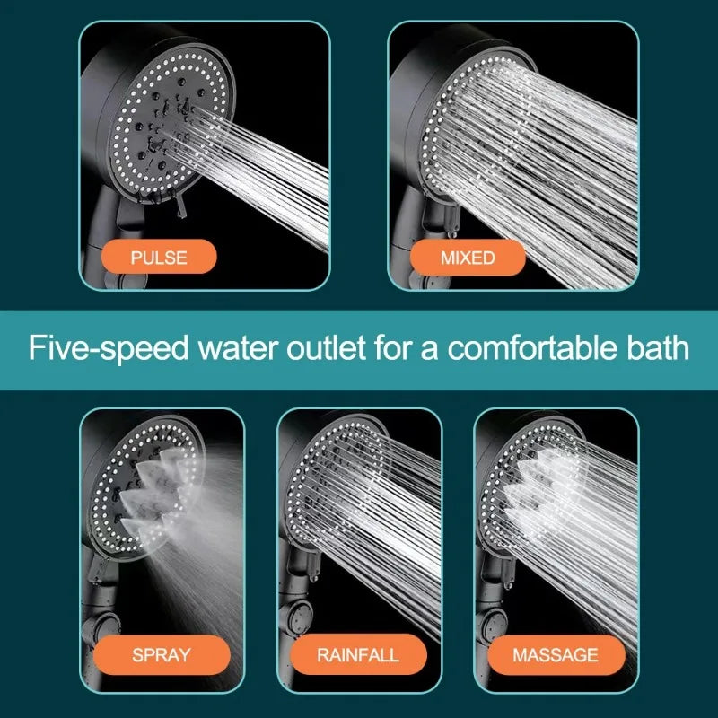 High Pressure Shower Head Set 5 Modes Showerhead