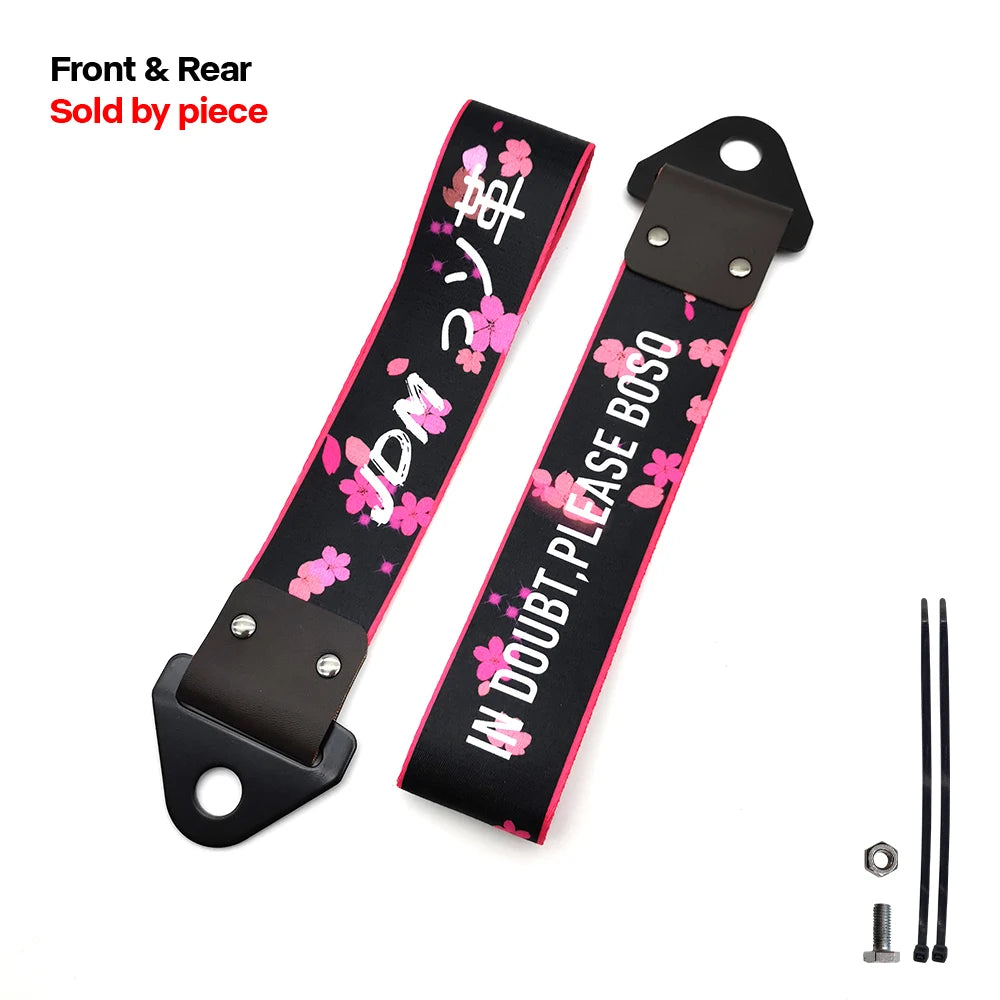 Tow Strap JDM Racing Car styling Car Ropes Hook Individual Decoration Hokkaido Towing Strap Initial D Tow Strap Auto Accessories