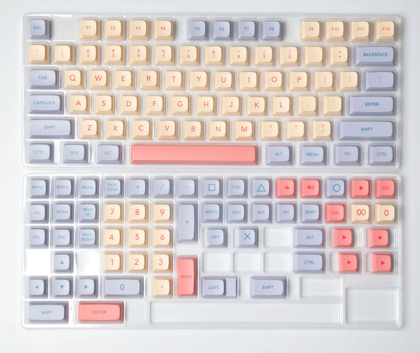 132 Keys Marshmallow XDA Keycaps For Mechanical Keyboard Dye Sublimation PBT Keycap Pink Purple Yellow Key Caps XDA Profile