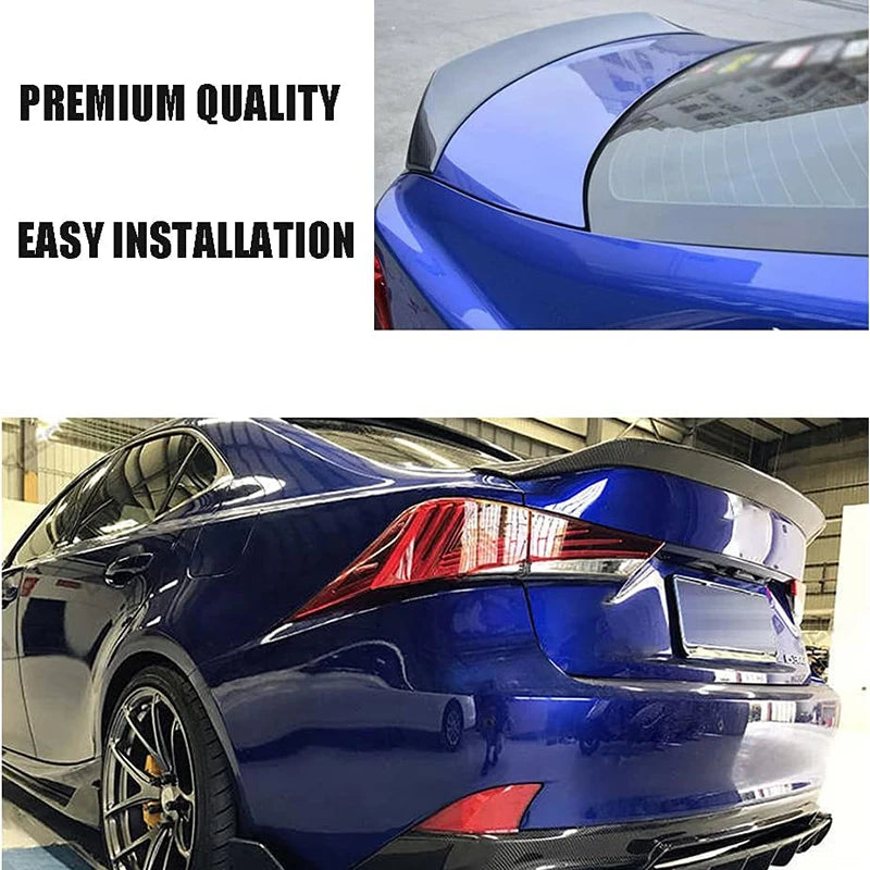 Rear Trunk Spoiler Wing Compatible with 2014-2020 Lexus IS200 IS250 IS350 IS300 Arenntech Style Rear Tail Wing Carbon Fibre Look