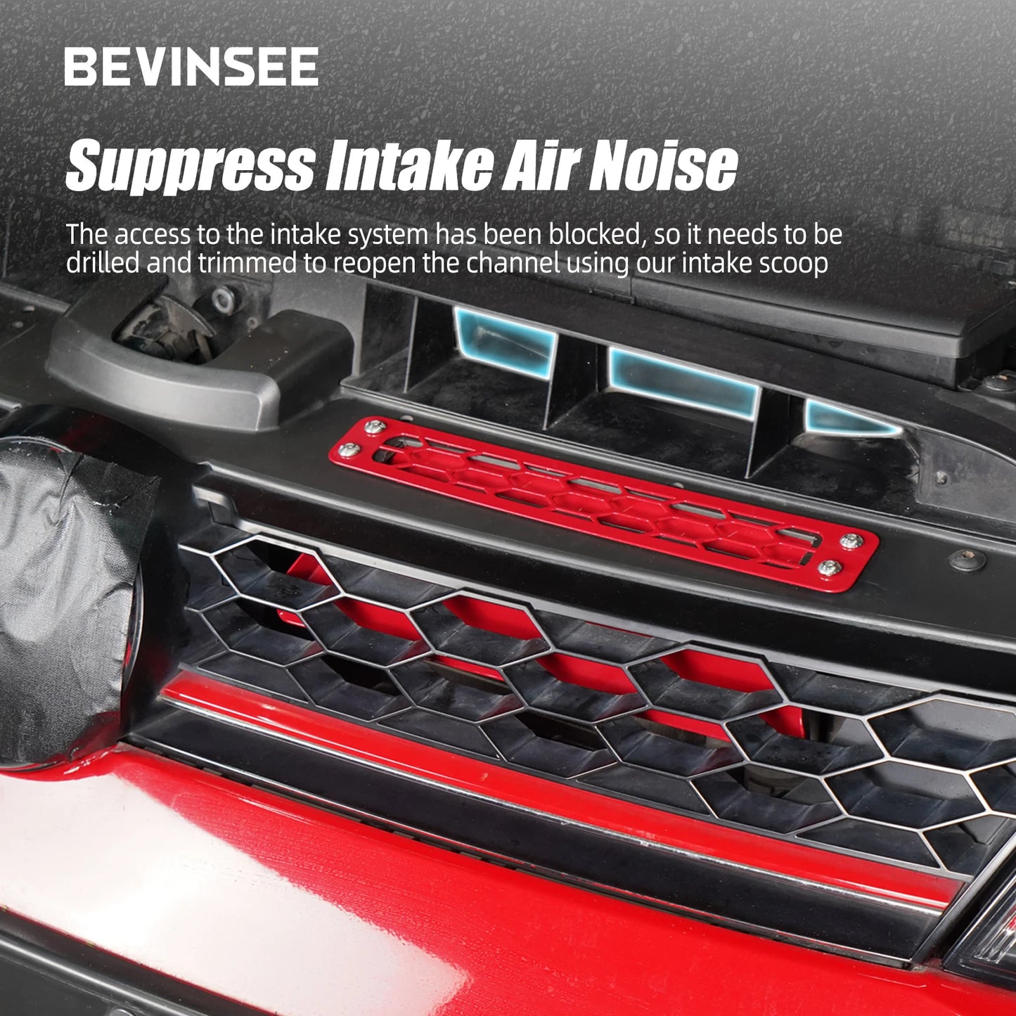 QT BEVINSEE Dynamic Air Intake Scoop Kit Upgrade For VW For Golf GTI/R MK7/7.5 For Golf 7 GTI R 2012-2020 For Audi S3 8V 2013-2020